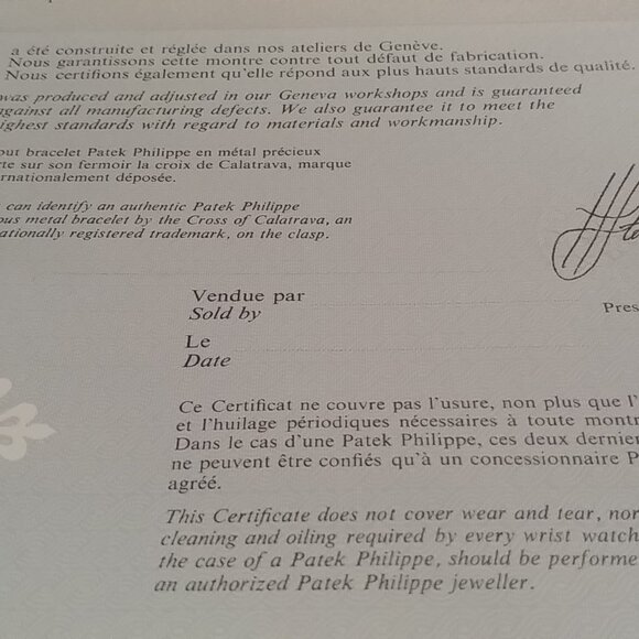 Patek Philippe  Certificate of Origin & Booklets, Reference 4183, - Picture 8 of 10